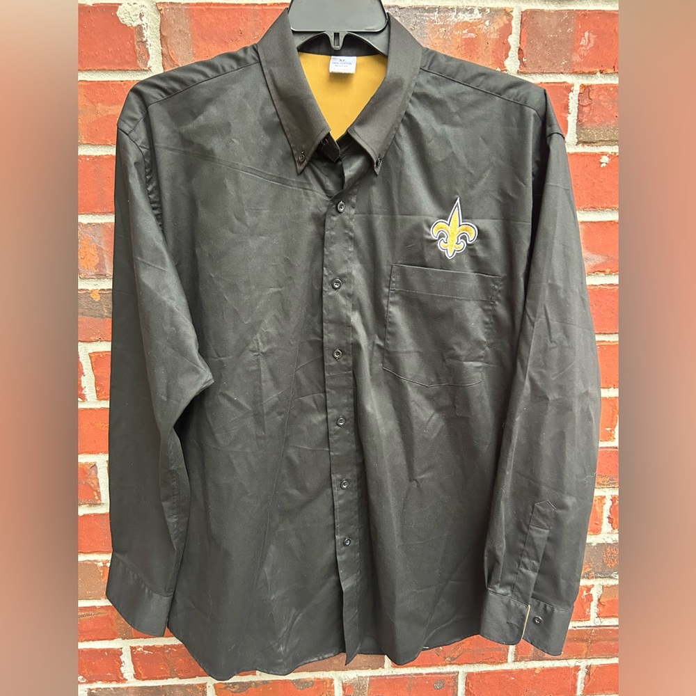 College World NFL New Orleans Saints Long Sleeve Button Up Embroidered XL Shirt